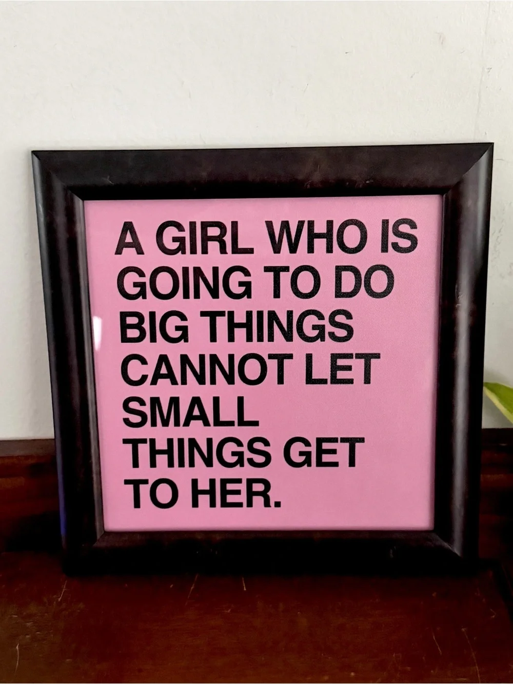 Vintage Style Pink Feminist Quote Wall Art A Girl Who Is Going to Do Big Things